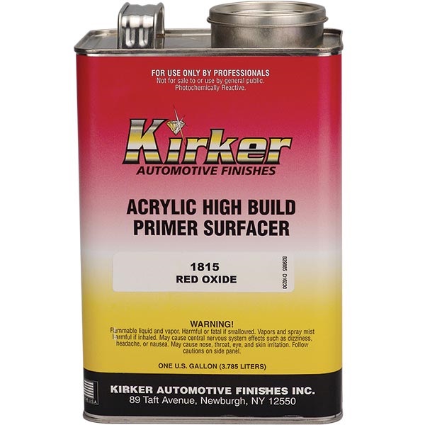 Kirker Acrylic Lacquer HighBuild Primer (1K) Red Oxide, Gal TP